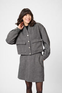 KAFFE KAvalentina Jacket Black/White Tweed
