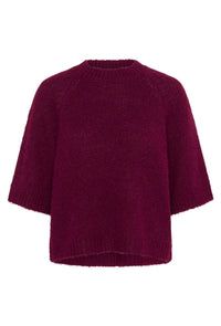 KAFFE KAemillie Crop Pullover Windsor Wine