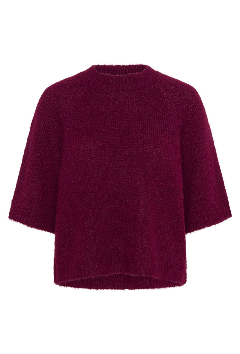 KAFFE KAemillie Crop Pullover Windsor Wine