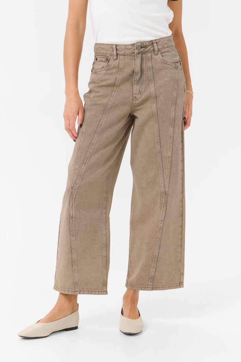 KAFFE KArania HW Jeans Washed Taupe