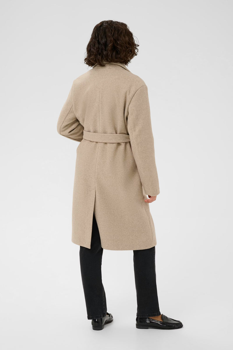 KAFFE KAsaturn Coat-Beige Smoke Melange