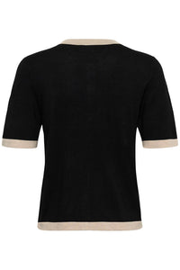 KAFFE KAlizza Contrast Cardigan Black Deep