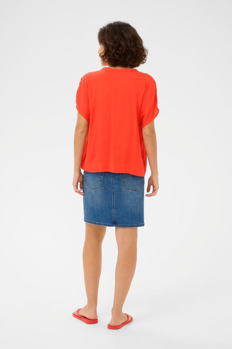 KAFFE KAgina Blouse Poppy Red