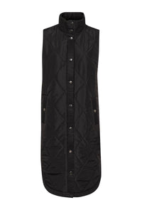 KAFFE KAmeria Quilted Gilet Waistcoat-Black