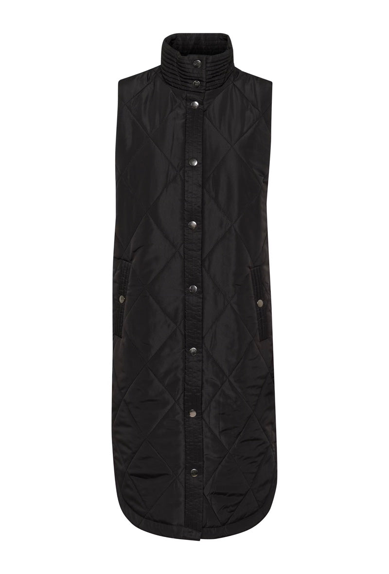 KAFFE KAmeria Quilted Gilet Waistcoat-Black