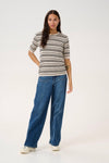 KAFFE KAlizza Striped Sweater Black/Feather Gray