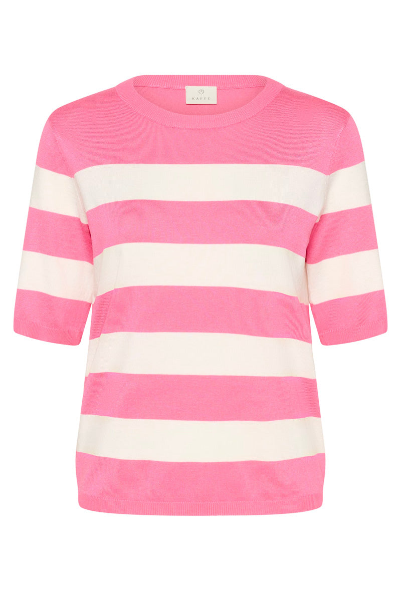 KAFFE KAlizza Pullover Striped Pink/Chalk White