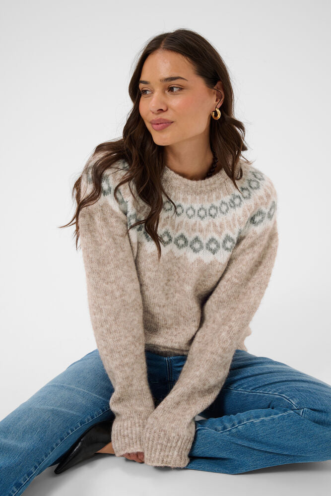 KAFFE KAberta Pullover Beige Melange
