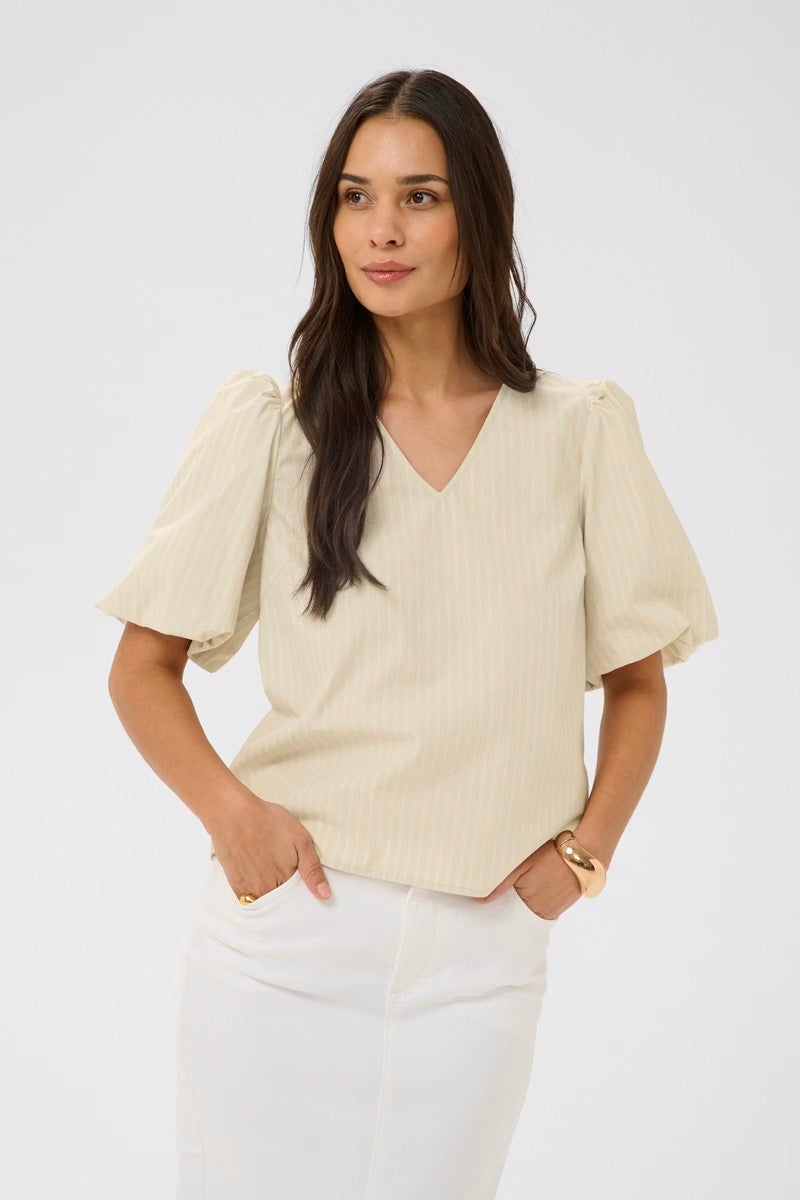KAFFE KAjosie Blouse Feather Grey Stripe