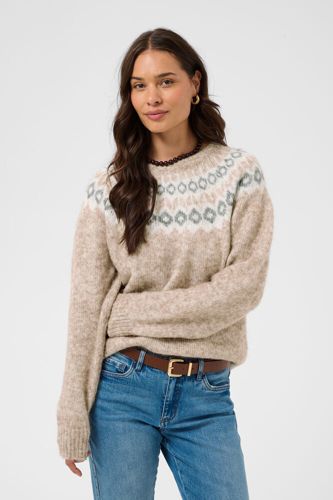 KAFFE KAberta Pullover Beige Melange