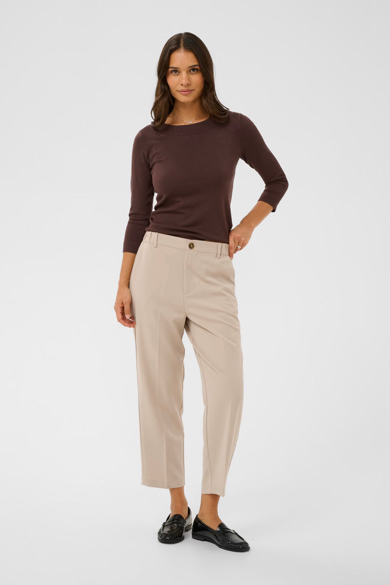 KAFFE KAheather Cropped Trousers-Feather Grey
