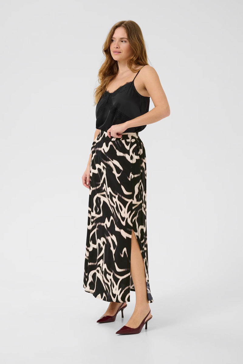 KAFFE KAmartha Maxi Skirt Black/Stone