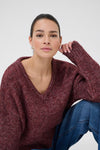 KAFFE KAtrina V-Neck Pullover Wine