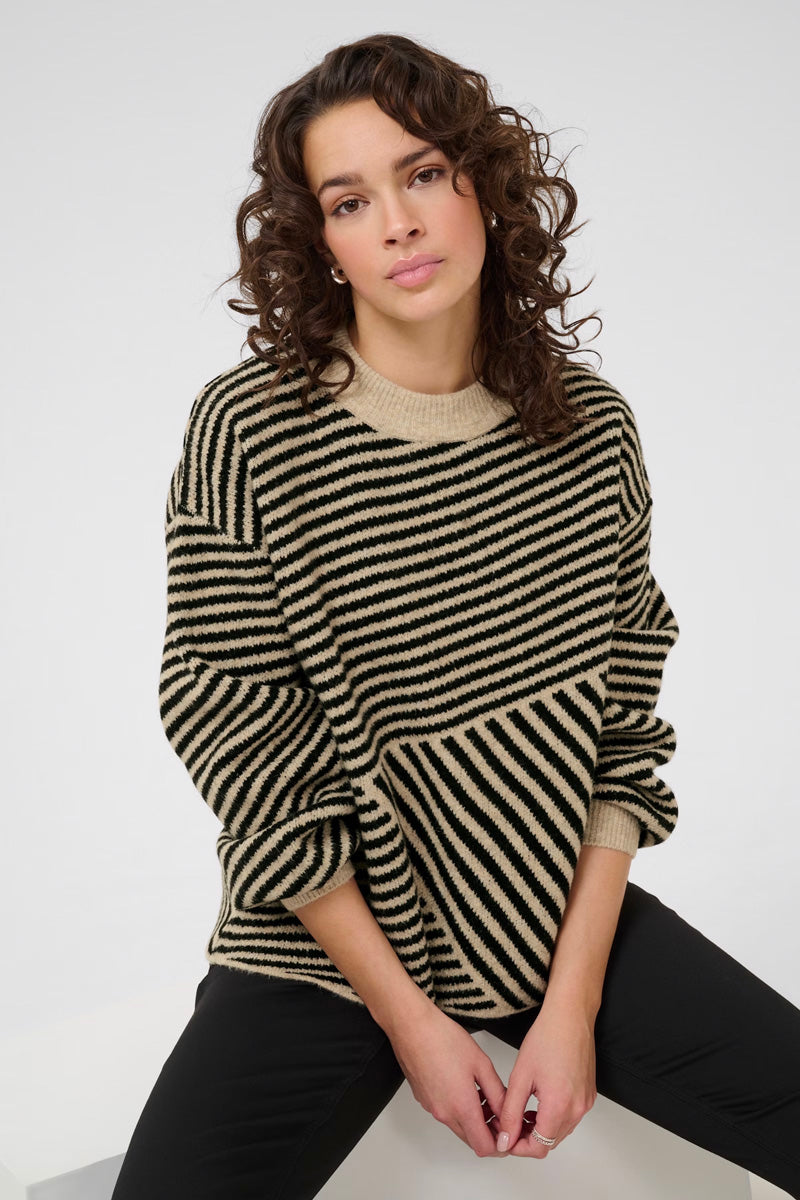 KAFFE KAverana Knit Sweater Stone/Black