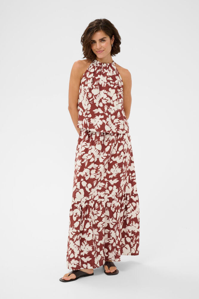 KAFFE KAevie Skirt Henna/Chalk