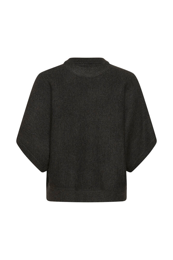 KAFFE KAbarbara Wing Sleeve Pullover Dark Grey Melange