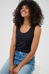 KAFFE KAarina Jersey Vest Top-Deep Black