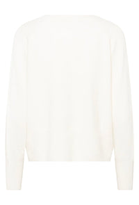 KAFFE KAniel V Neck Pullover Chalk White