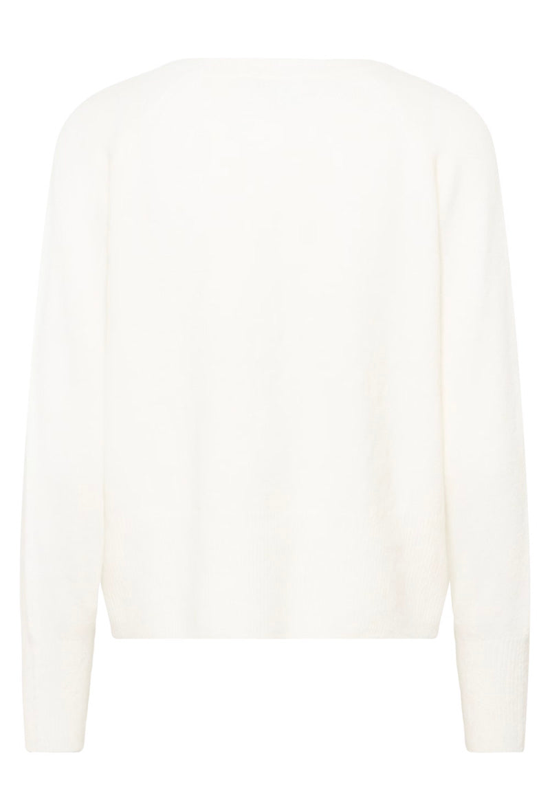 KAFFE KAniel V Neck Pullover Chalk White
