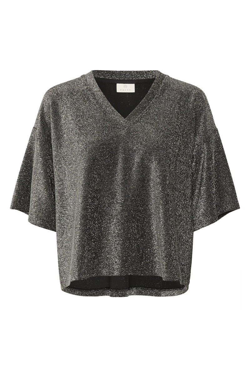 KAFFE KArita Top-Silver Glitter