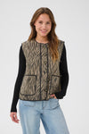 KAFFE KAkayla Waistcoat Taupe/Black Animal