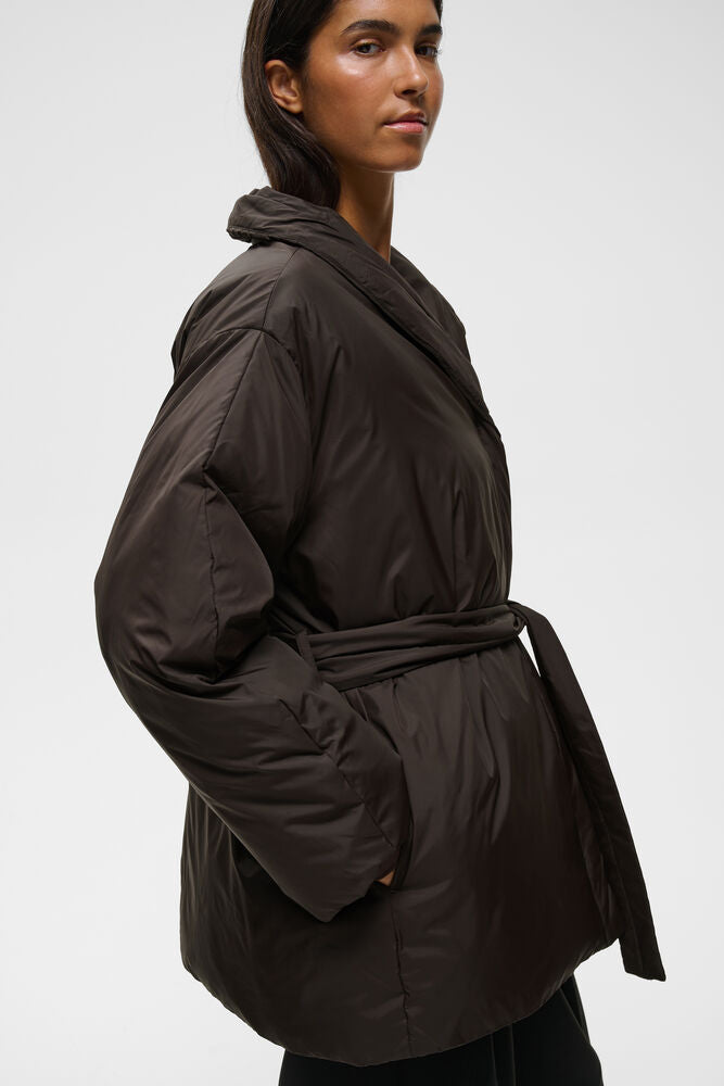 INWEAR ZINNAHIW Short Cocoon Coat Chocolate Brown