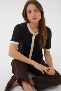 KAFFE KAlizza Contrast Cardigan Black Deep