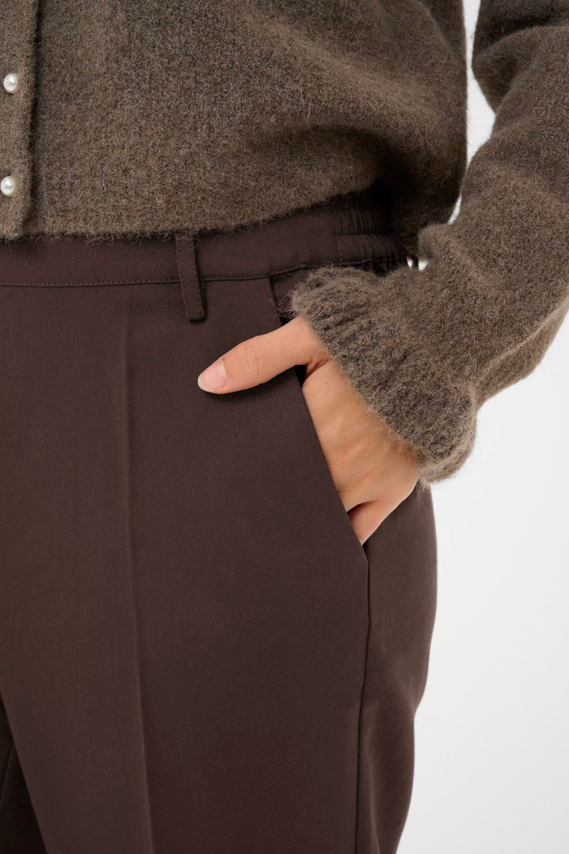 KAFFE KAsakura Cropped Trousers-Black Coffee