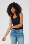 KAFFE KAarina Jersey Vest Top-Deep Black