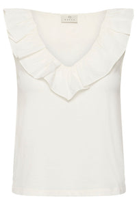 KAFFE KAdidde Flounce Top Chalk