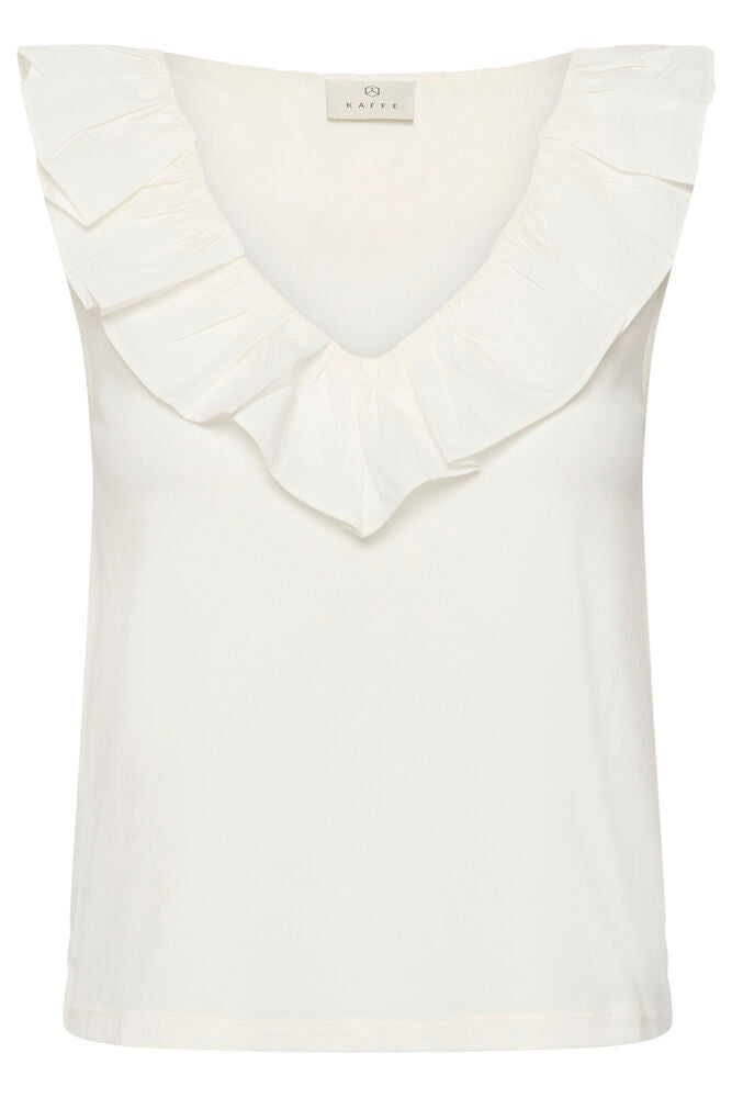 KAFFE KAdidde Flounce Top Chalk