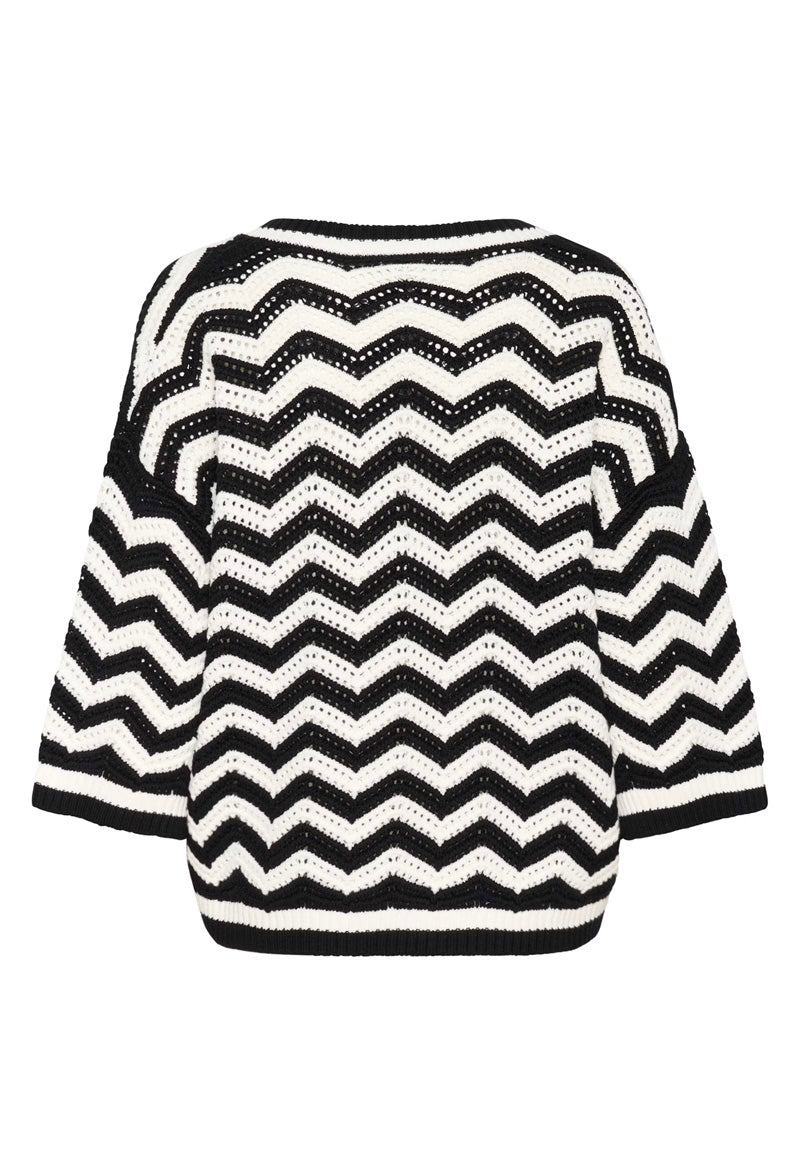KAFFE KAlaina Knit Pullover Black/Chalk