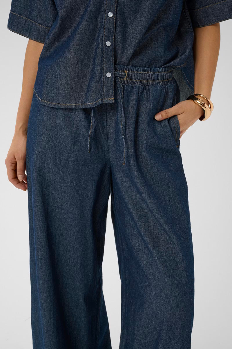 KAFFE KAjade Wide Jeans Dark Blue Chambray