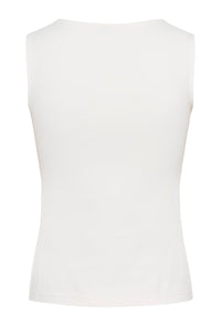 KAFFE KAarina Jersey Vest Top-Chalk White