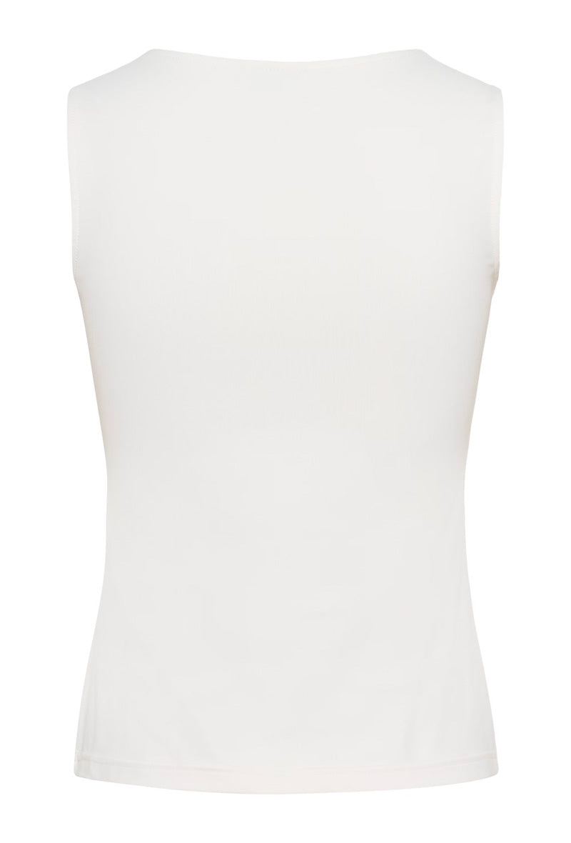 KAFFE KAarina Jersey Vest Top-Chalk White