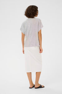 KAFFE KAmilia Wing SL Blouse Black/Chalk Stripe