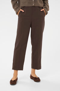 KAFFE KAsakura Cropped Trousers-Black Coffee
