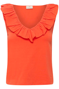 KAFFE KAdidde Flounce Top Tigerlily