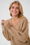 KAFFE KAtrina V-Neck Pullover Toasted Coconut