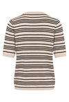 KAFFE KAlizza Striped Sweater Black/Feather Gray