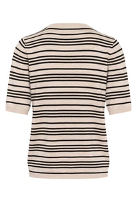 KAFFE KAlizza Striped Sweater Black/Feather Gray