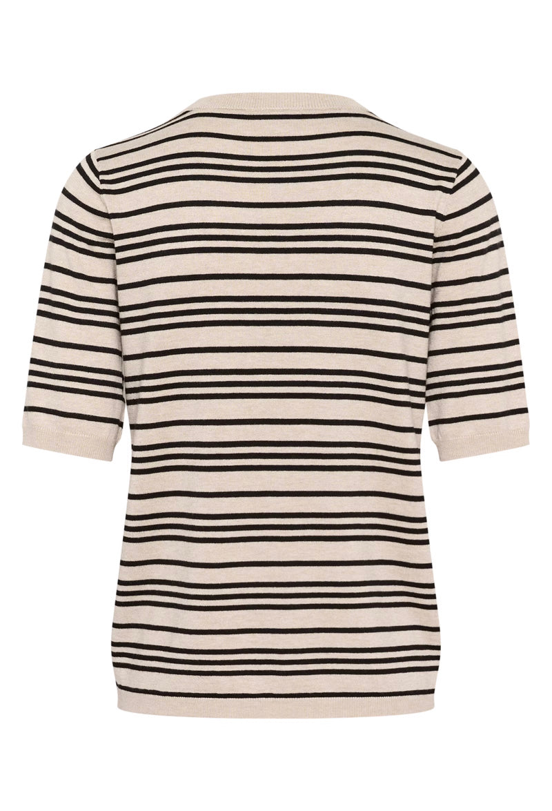 KAFFE KAlizza Striped Sweater Black/Feather Gray