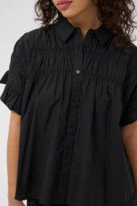 KAFFE KAverdina Flounce Shirt-Black Deep