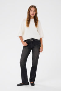 KAFFE KAemillie Crop Pullover Chalk White
