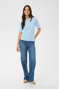 KAFFE KAlizza Boatneck Pullover-Nantucket Breeze