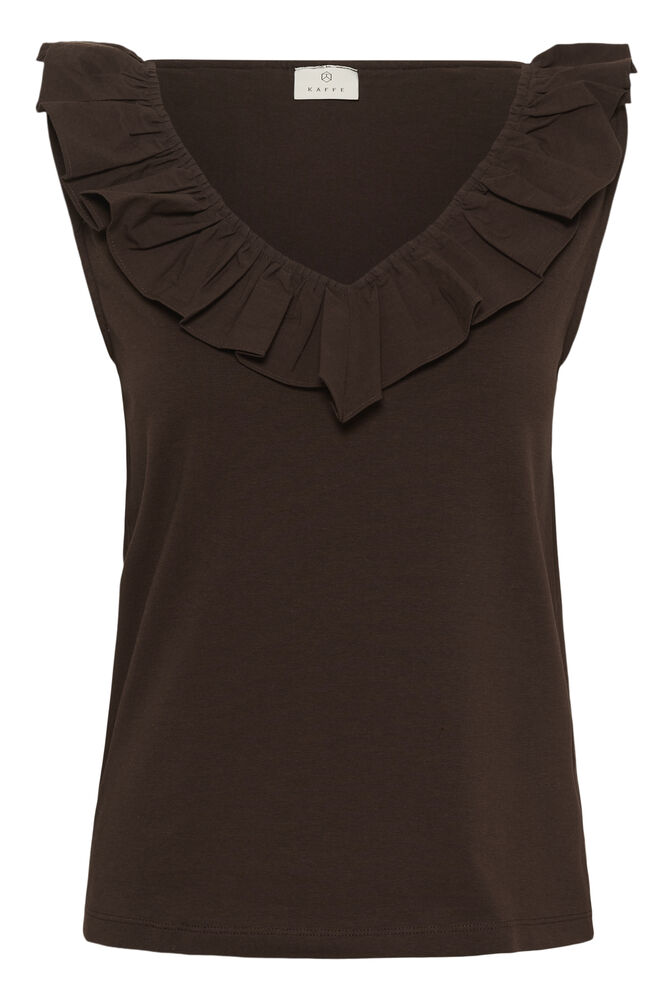 KAFFE KAdidde Flounce Top Coffee Bean