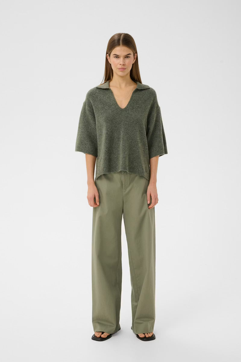 InWear GUNI IW POLO Sweater Mulled Basil Melange