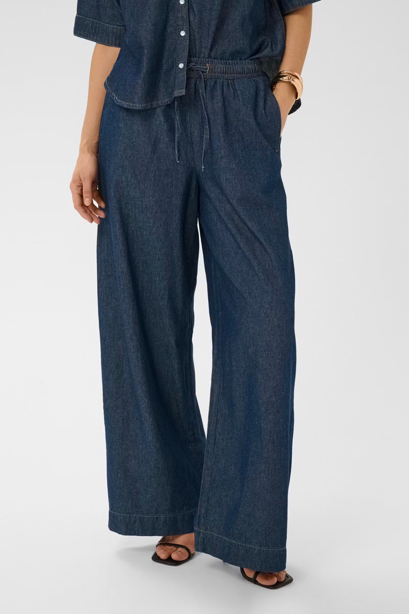 KAFFE KAjade Wide Jeans Dark Blue Chambray