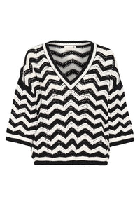 KAFFE KAlaina Knit Pullover Black/Chalk