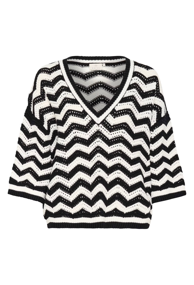 KAFFE KAlaina Knit Pullover Black/Chalk